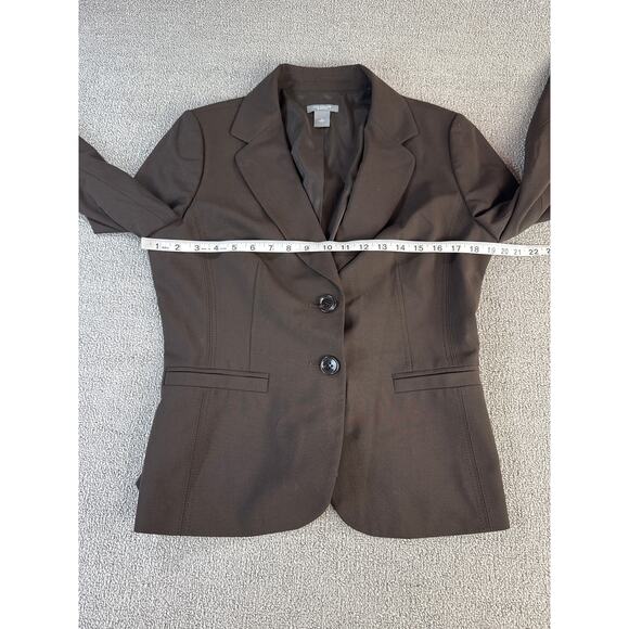 Ann Taylor Blazer Jacket Stretch Career Chocolate Brown Size 12 Flawed - Picture 6 of 7
